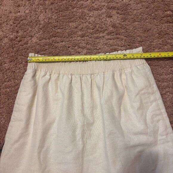 J Crew Mini Skirt Size 6 Linen Blend Re-Imagined Light Sand/Beige Lined Beach - Picture 7 of 8